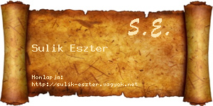 Sulik Eszter névjegykártya